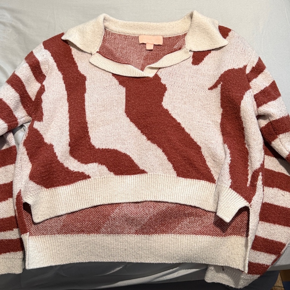 Striped Red and Cream Crop Top